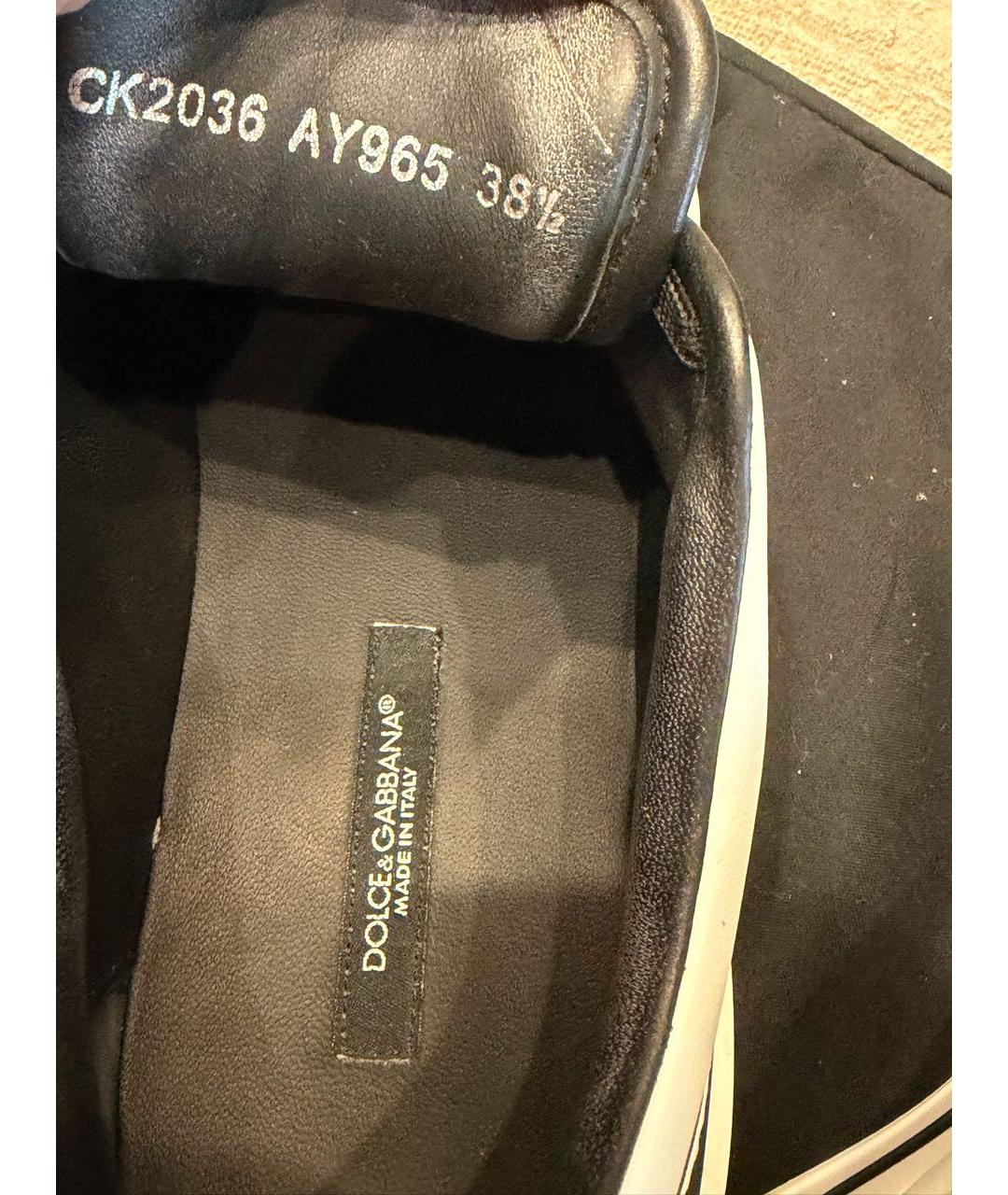 DOLCE&GABBANA Белые кожаные кеды, фото 4