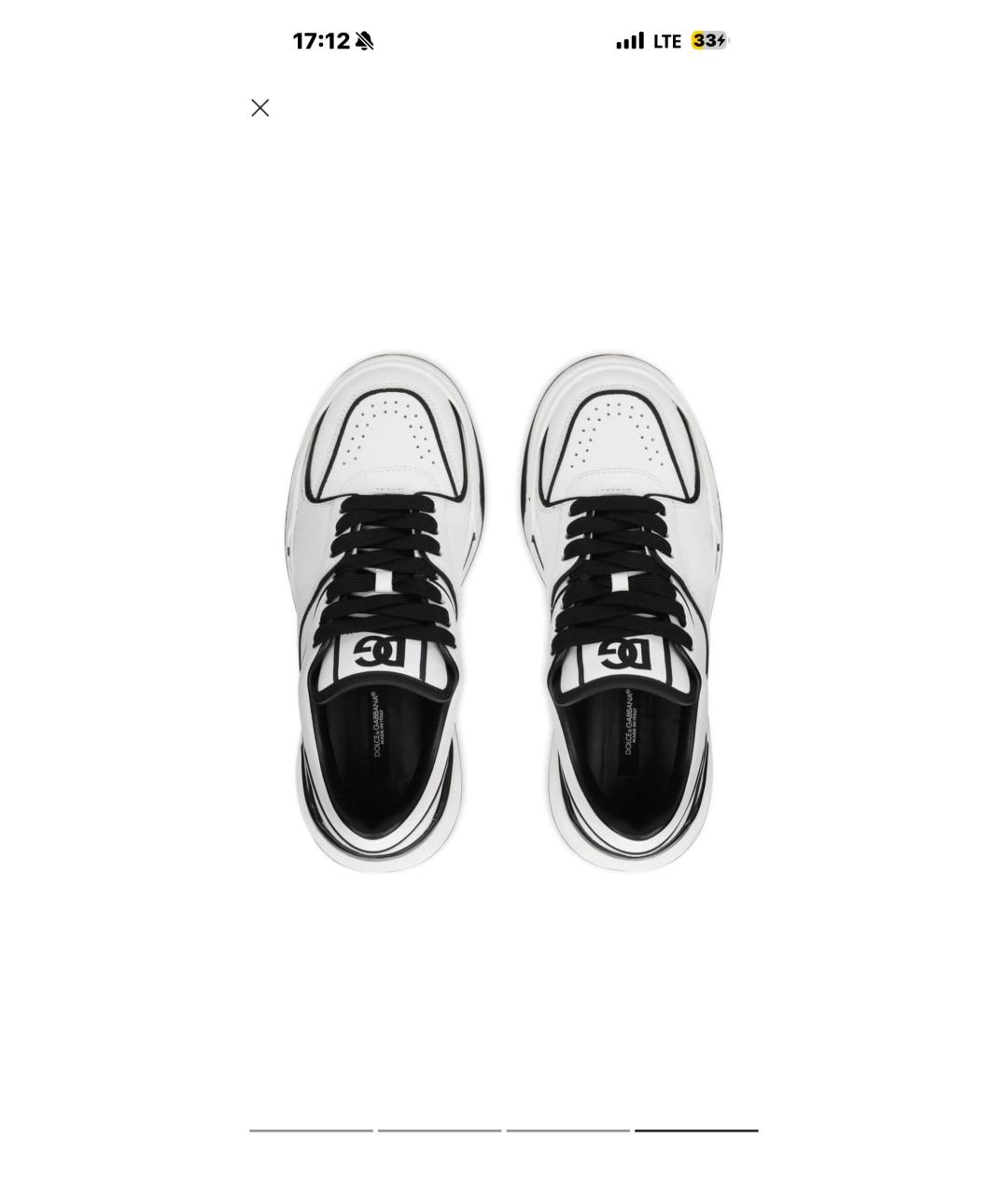 DOLCE&GABBANA Белые кожаные кеды, фото 2