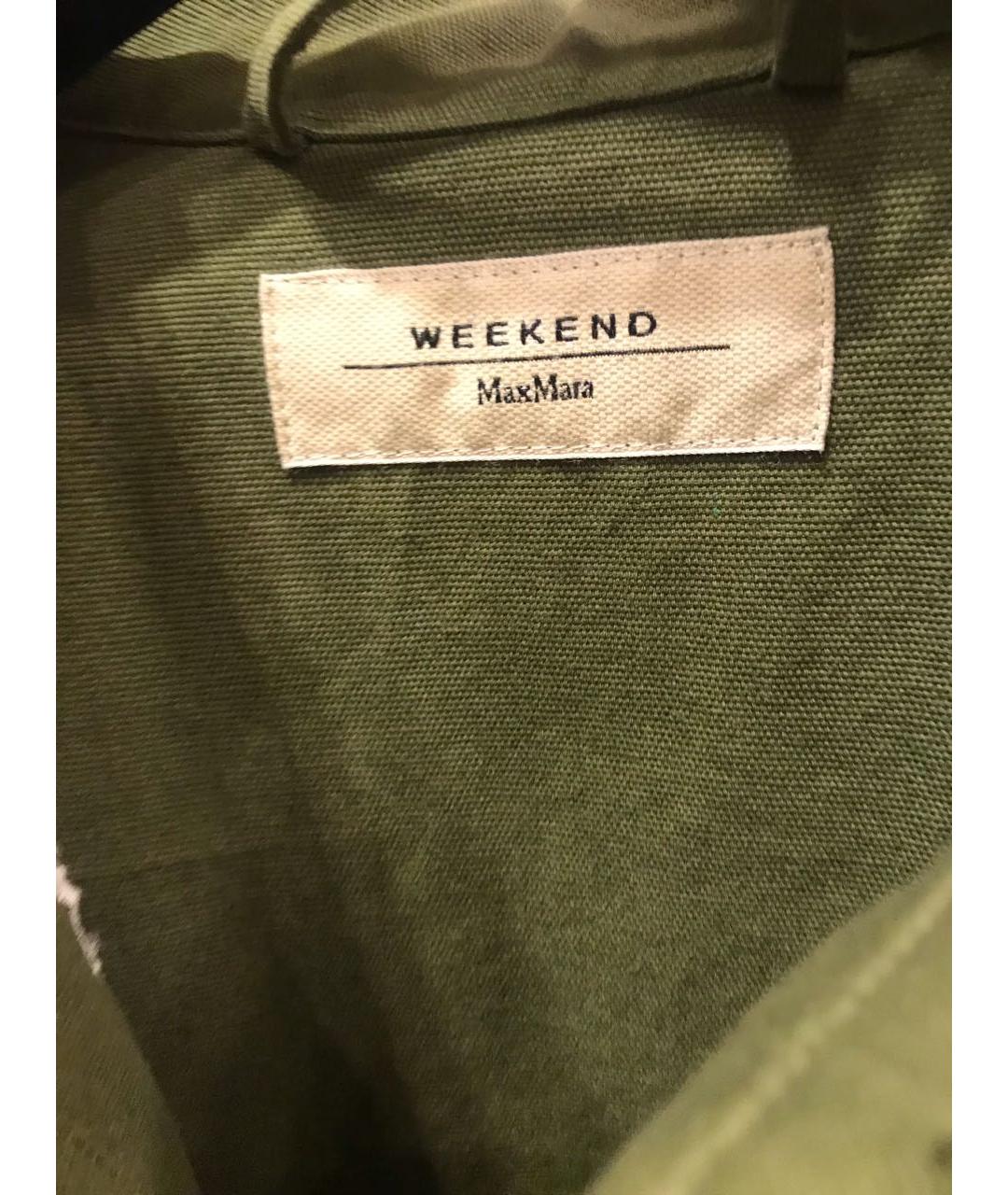 WEEKEND MAX MARA Хаки хлопковая рубашка, фото 3