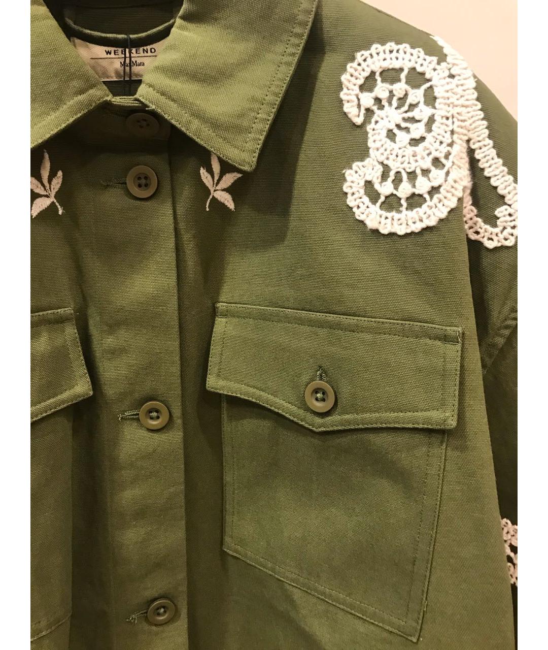 WEEKEND MAX MARA Хаки хлопковая рубашка, фото 4