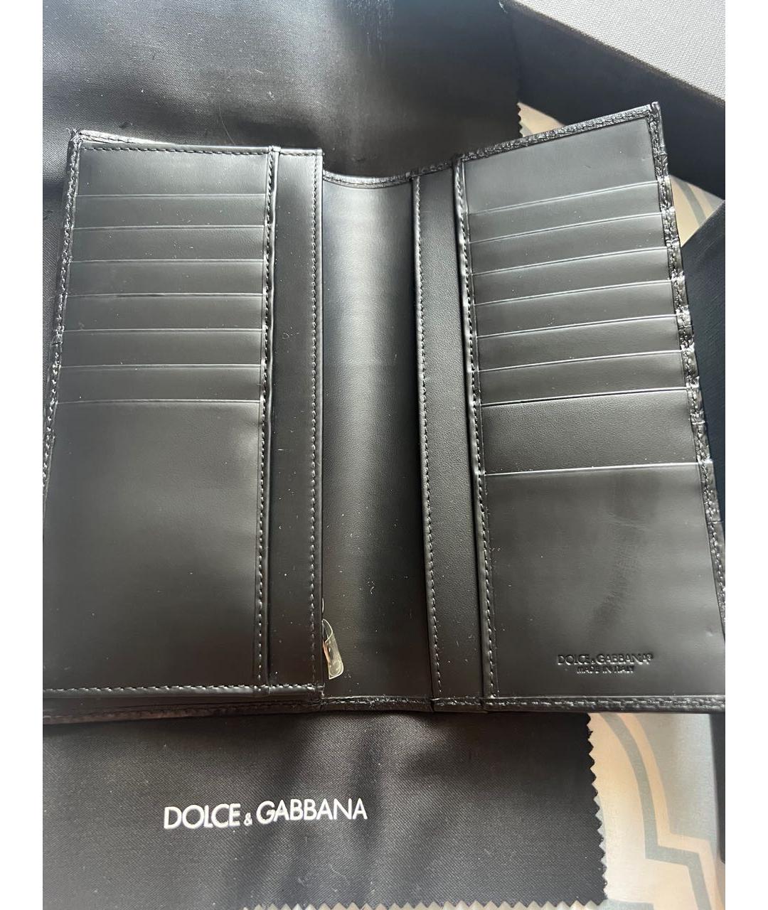 DOLCE&GABBANA Черный кошелек из экзотической кожи, фото 2