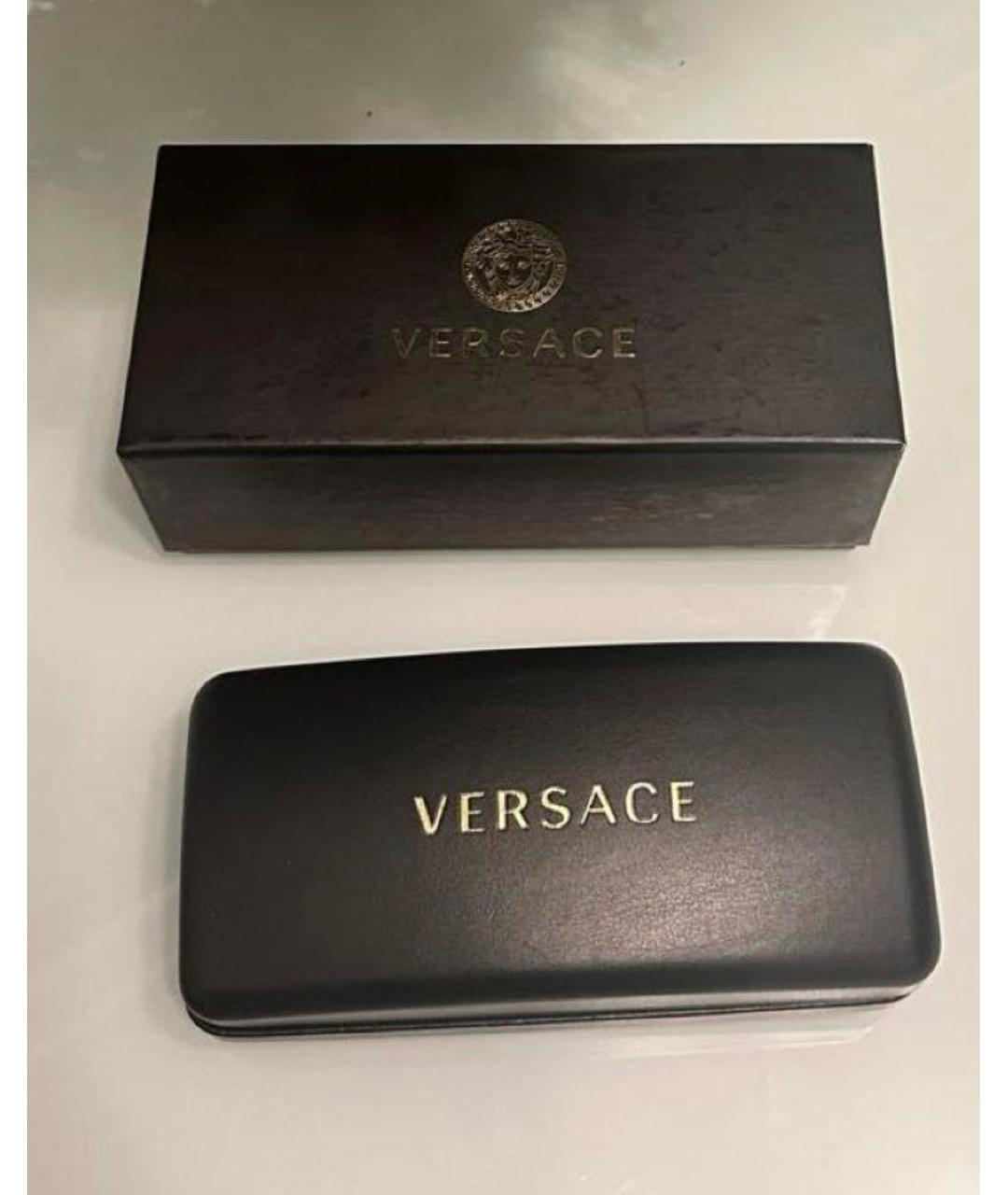 VERSACE Черные пластиковые солнцезащитные очки, фото 4