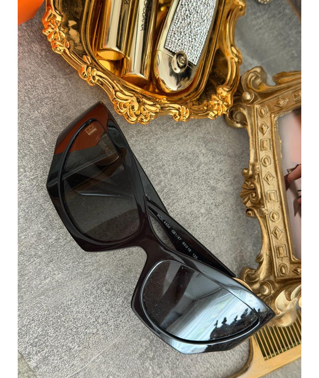 VERSACE Черные пластиковые солнцезащитные очки, фото 5