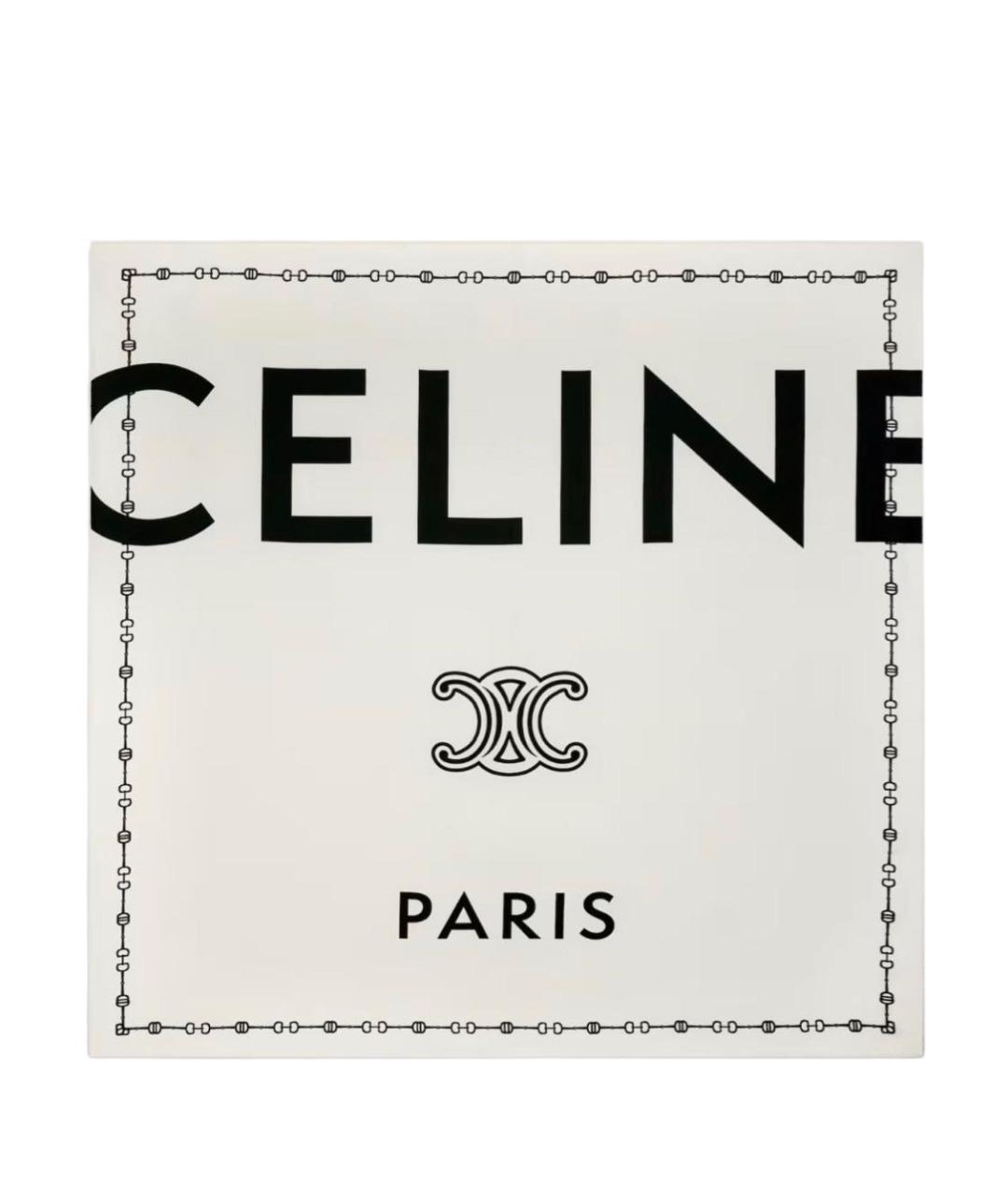 CELINE Белый шелковый платок, фото 1