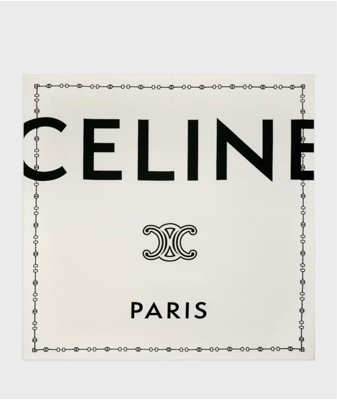 CELINE Белый шелковый платок, фото 5