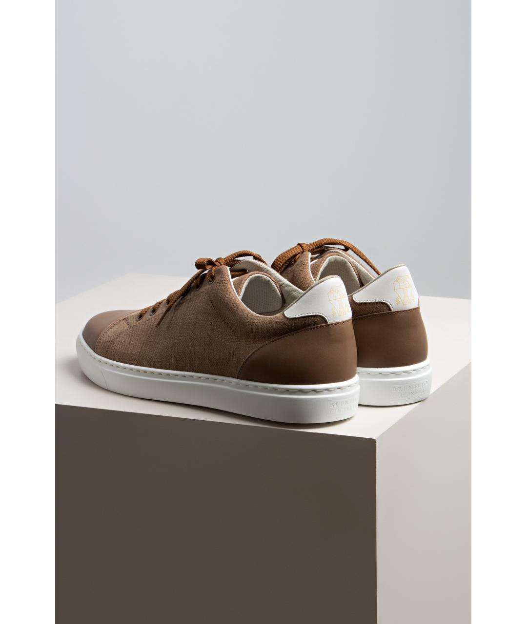 BRUNELLO CUCINELLI Черные текстильные низкие кроссовки / кеды, фото 3
