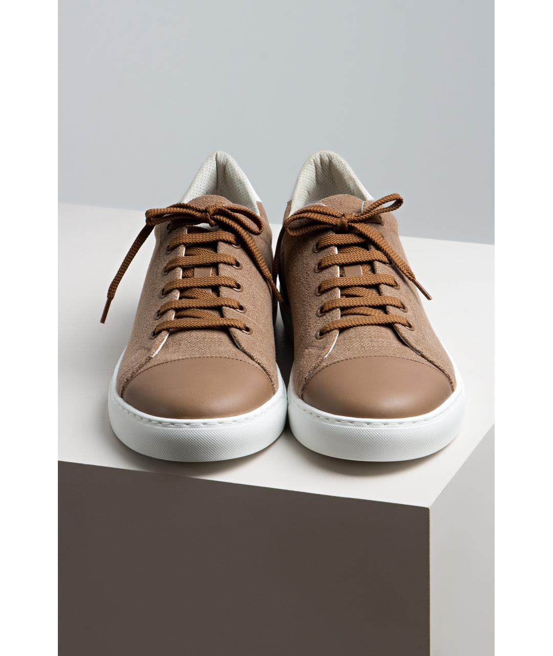 BRUNELLO CUCINELLI Черные текстильные низкие кроссовки / кеды, фото 2