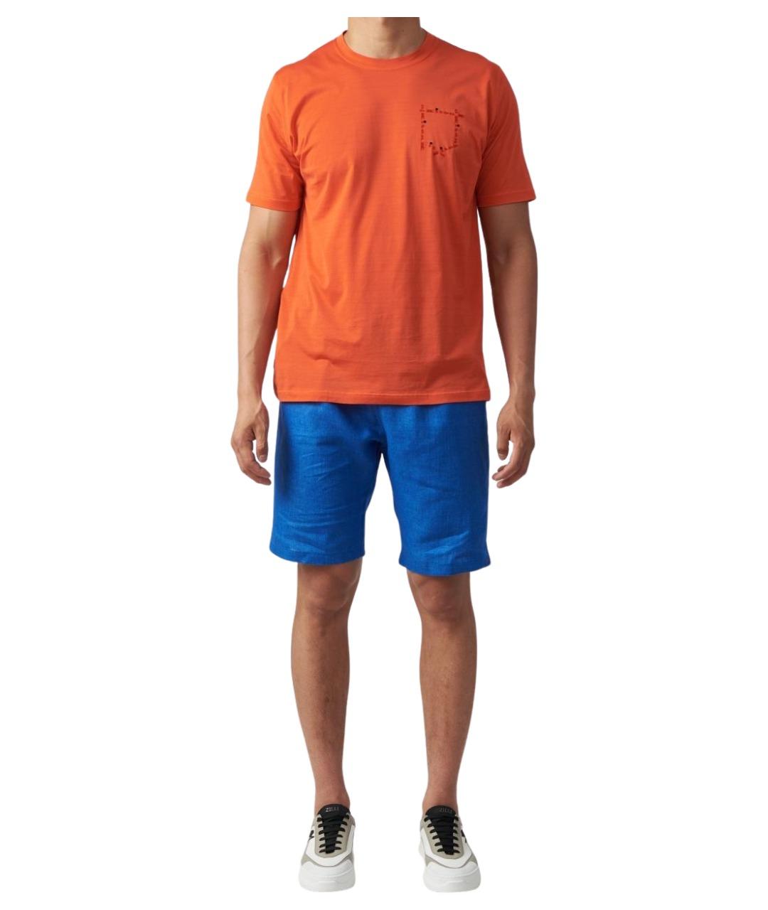 KITON Оранжевая хлопковая футболка, фото 1