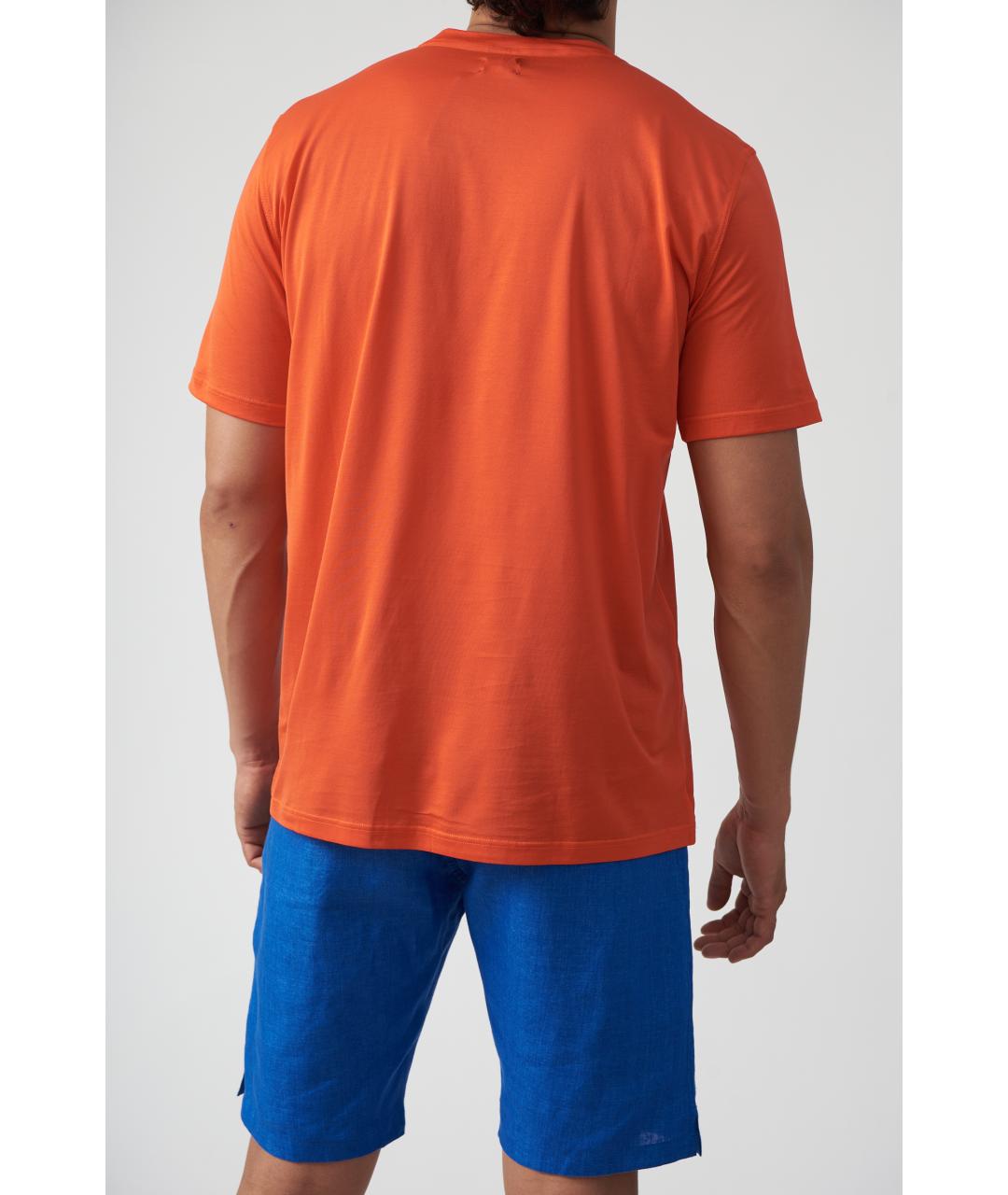 KITON Оранжевая хлопковая футболка, фото 3
