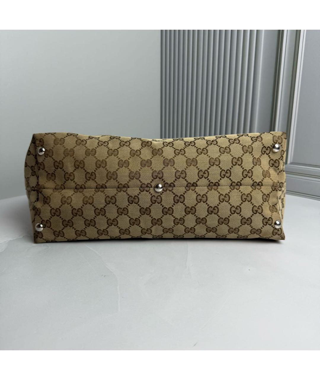 GUCCI Бежевая тканевая сумка тоут, фото 3