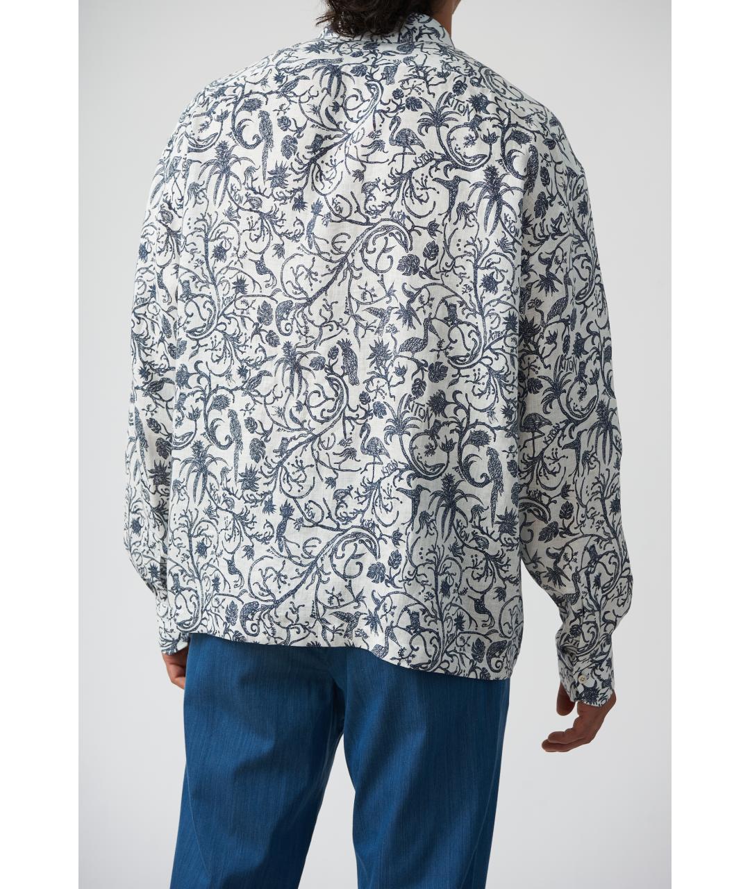 KITON Белая льняная кэжуал рубашка, фото 3