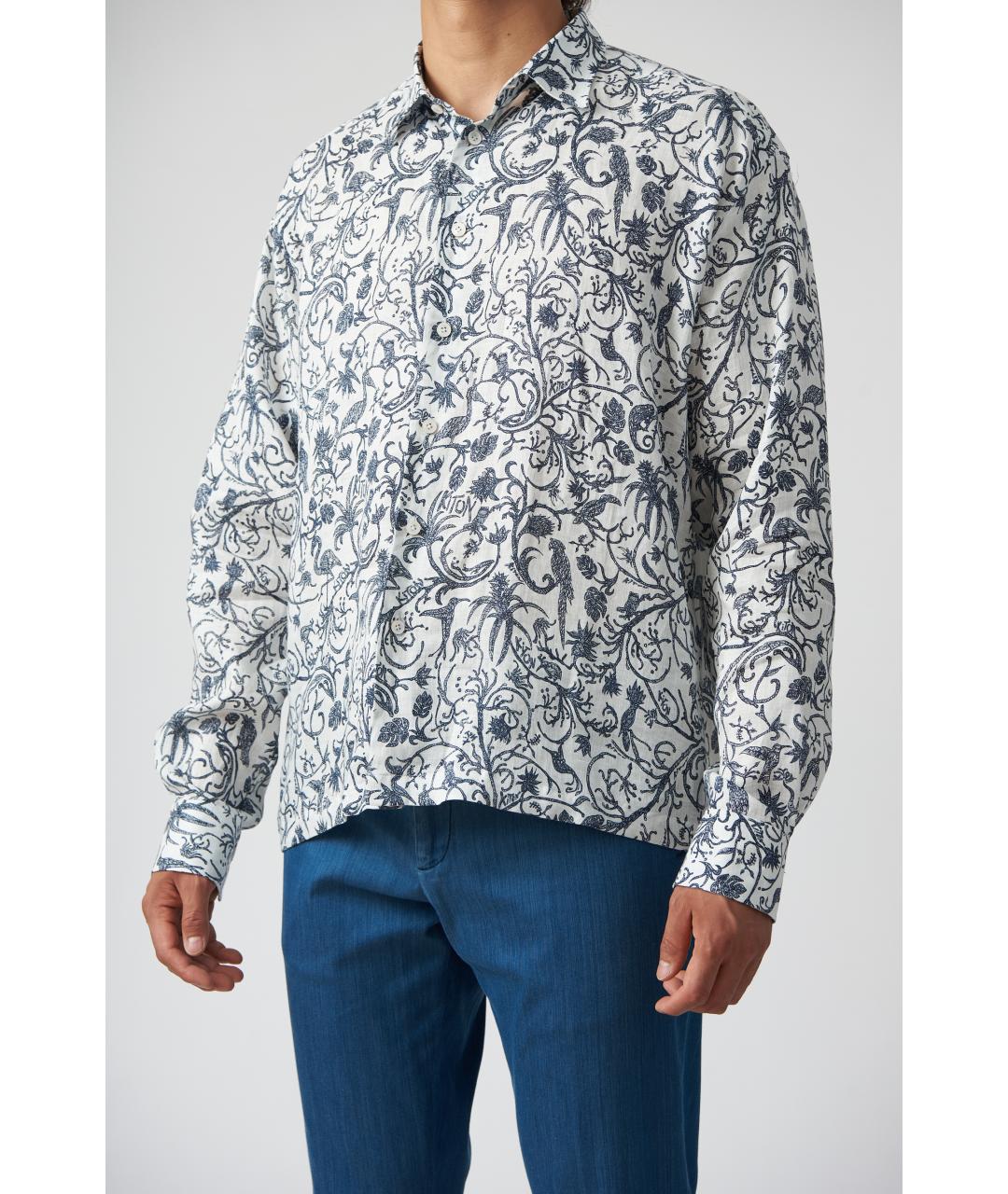 KITON Белая льняная кэжуал рубашка, фото 4
