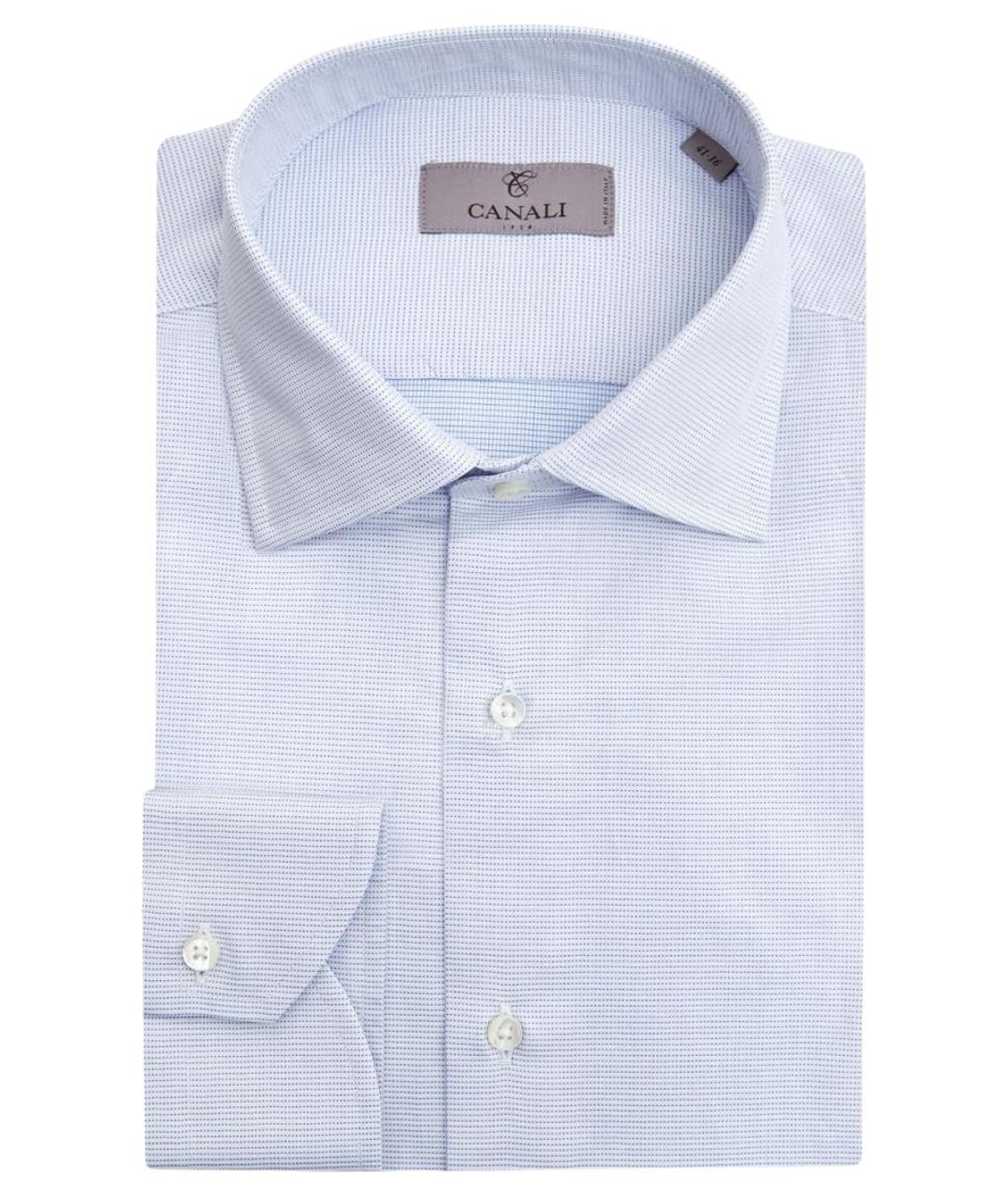 CANALI Синяя хлопковая классическая рубашка, фото 1
