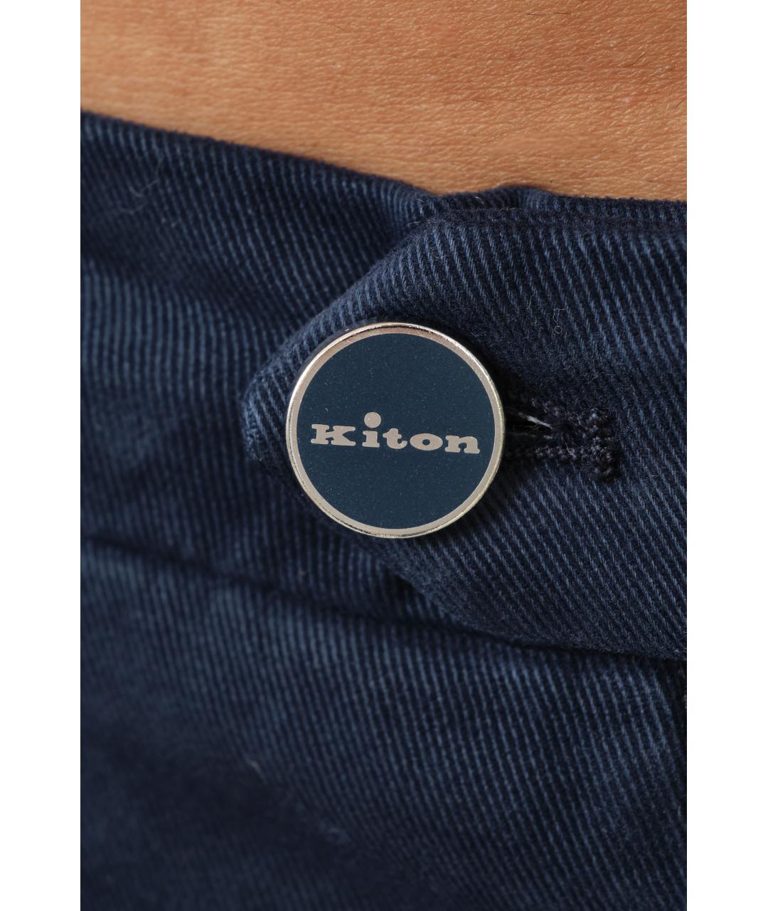 KITON Темно-синие хлопковые повседневные брюки, фото 4