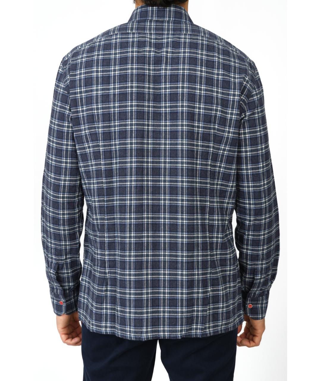 KITON Темно-синяя хлопковая кэжуал рубашка, фото 4