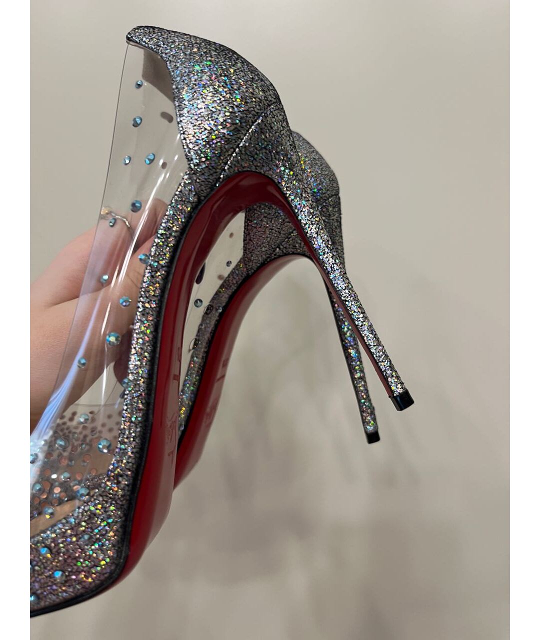 CHRISTIAN LOUBOUTIN Серебряные туфли, фото 5