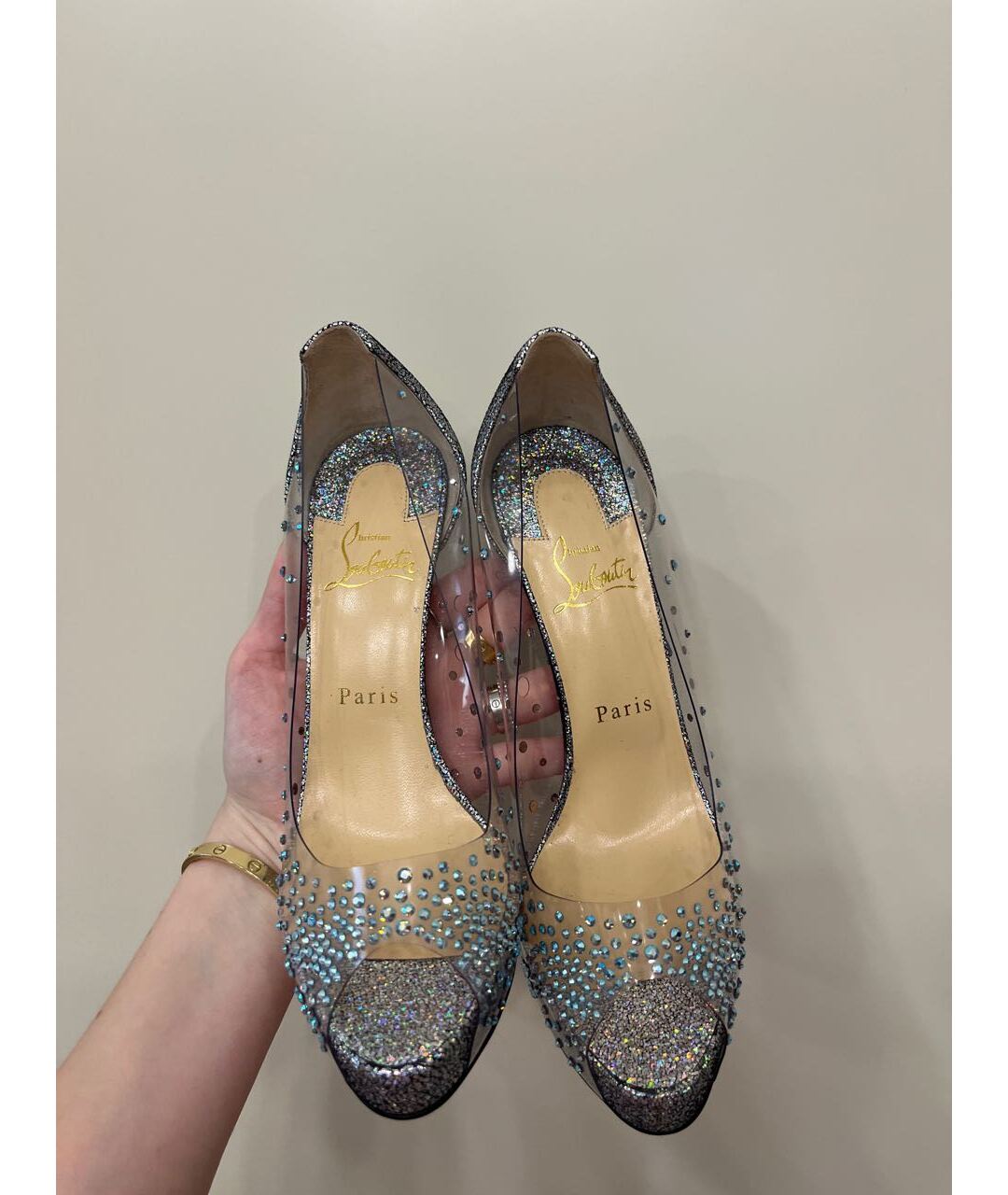 CHRISTIAN LOUBOUTIN Серебряные туфли, фото 3