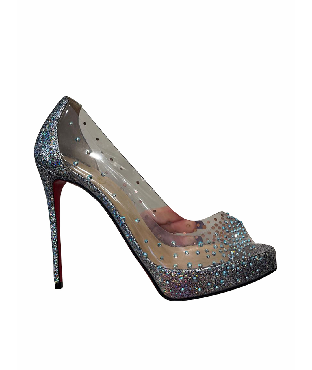 CHRISTIAN LOUBOUTIN Серебряные туфли, фото 1