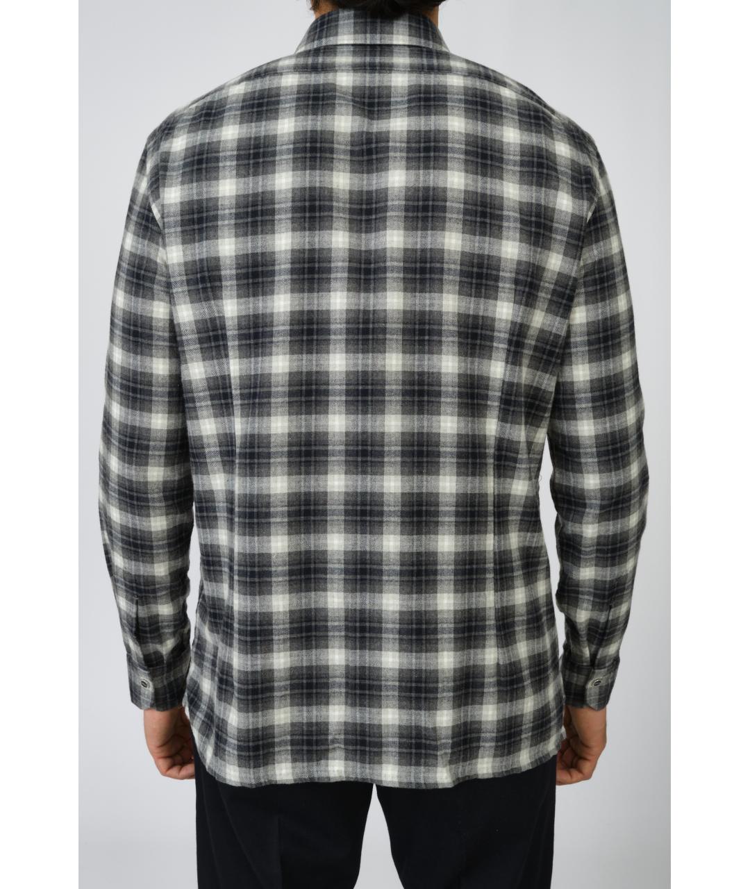 KITON Серая хлопковая кэжуал рубашка, фото 4