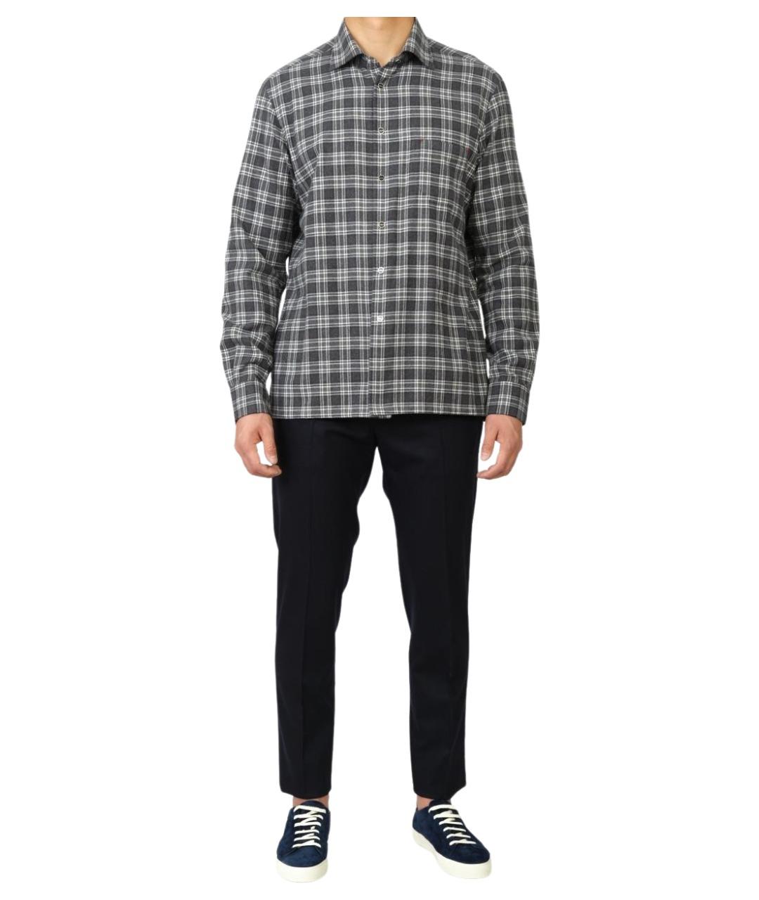 KITON Серая хлопковая кэжуал рубашка, фото 1