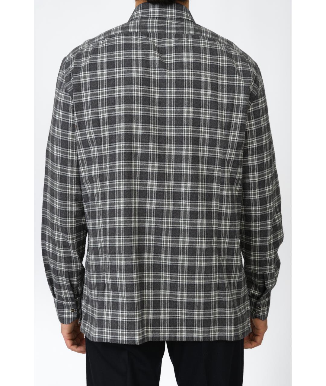 KITON Серая хлопковая кэжуал рубашка, фото 4
