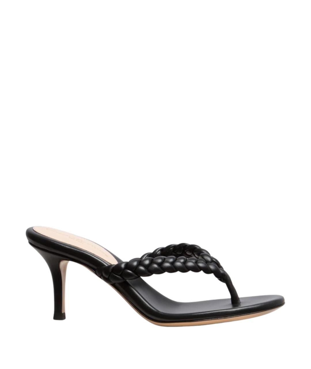 GIANVITO ROSSI Черные кожаные мюли, фото 1