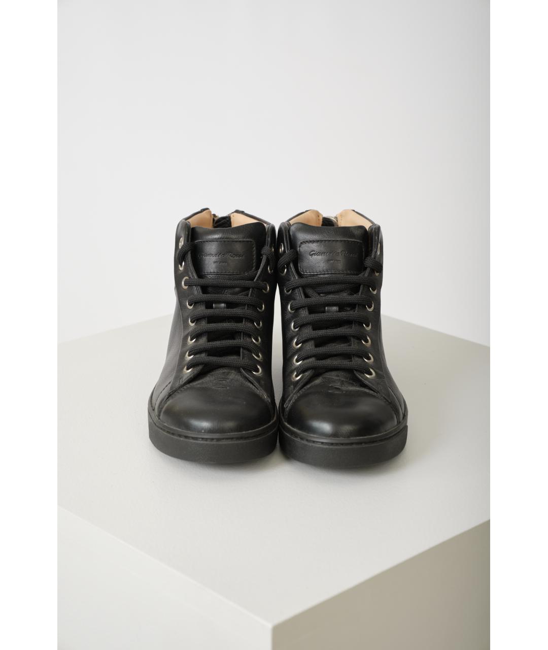 GIANVITO ROSSI Черные кожаные кеды, фото 4