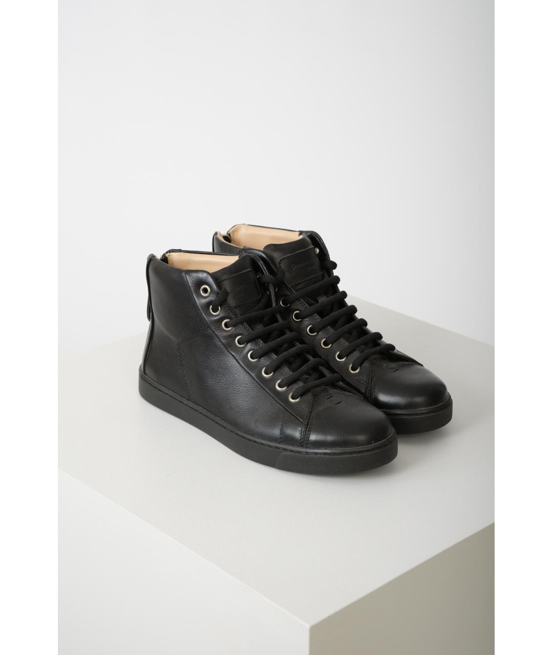 GIANVITO ROSSI Черные кожаные кеды, фото 2