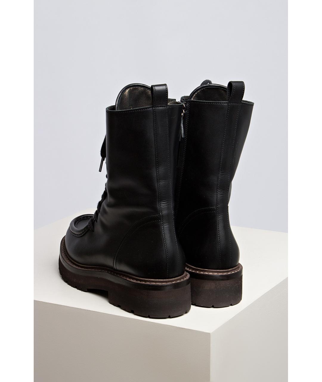 BRUNELLO CUCINELLI Черные кожаные ботинки, фото 4