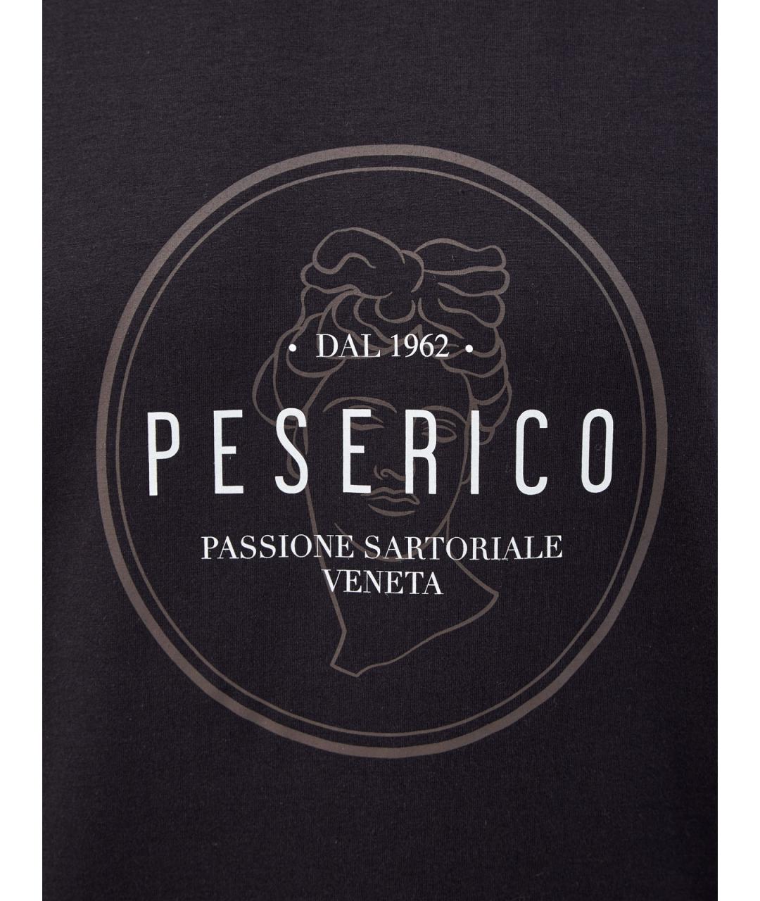 PESERICO Темно-синяя хлопковая футболка, фото 5