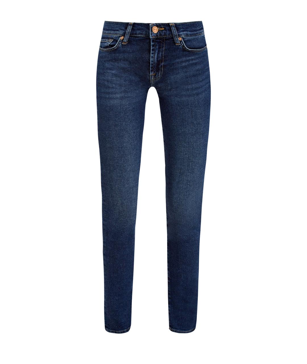 7 FOR ALL MANKIND Синие хлопковые джинсы слим, фото 1