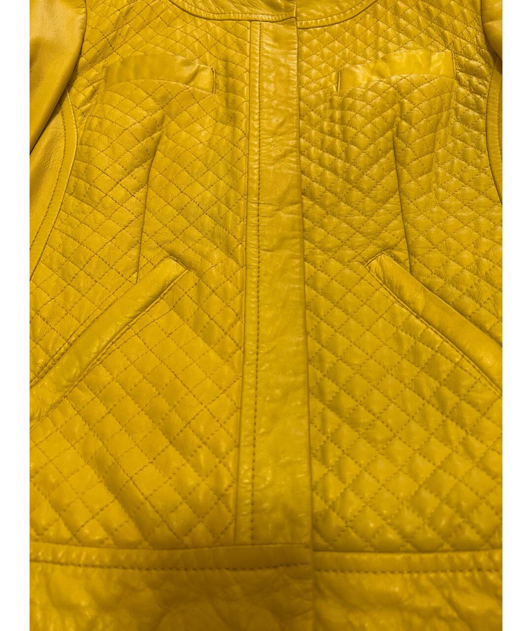 WEEKEND MAX MARA Желтая кожаная куртка, фото 8