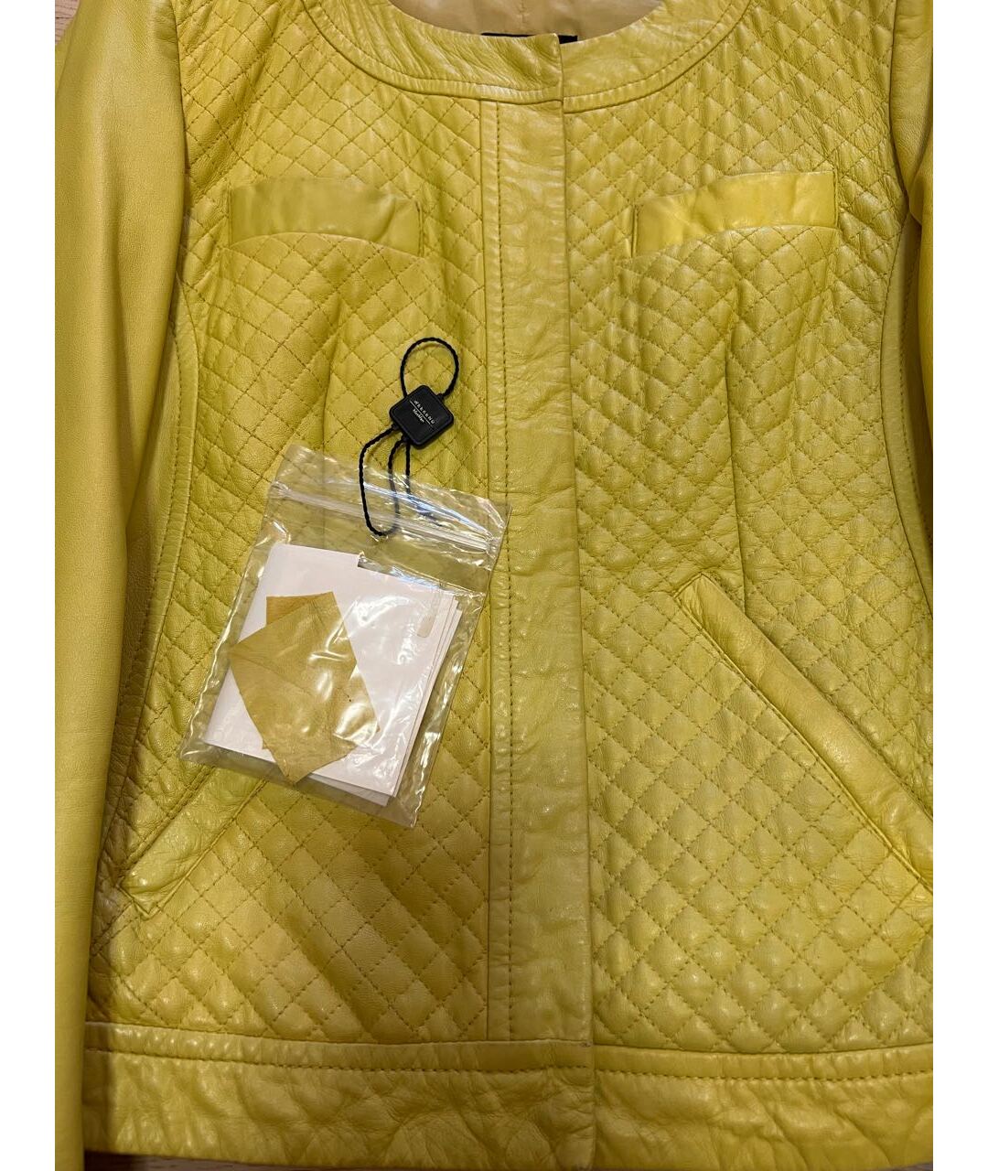WEEKEND MAX MARA Желтая кожаная куртка, фото 2
