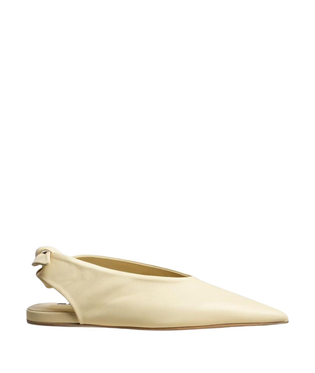 JIL SANDER Бежевые кожаные туфли, фото 1