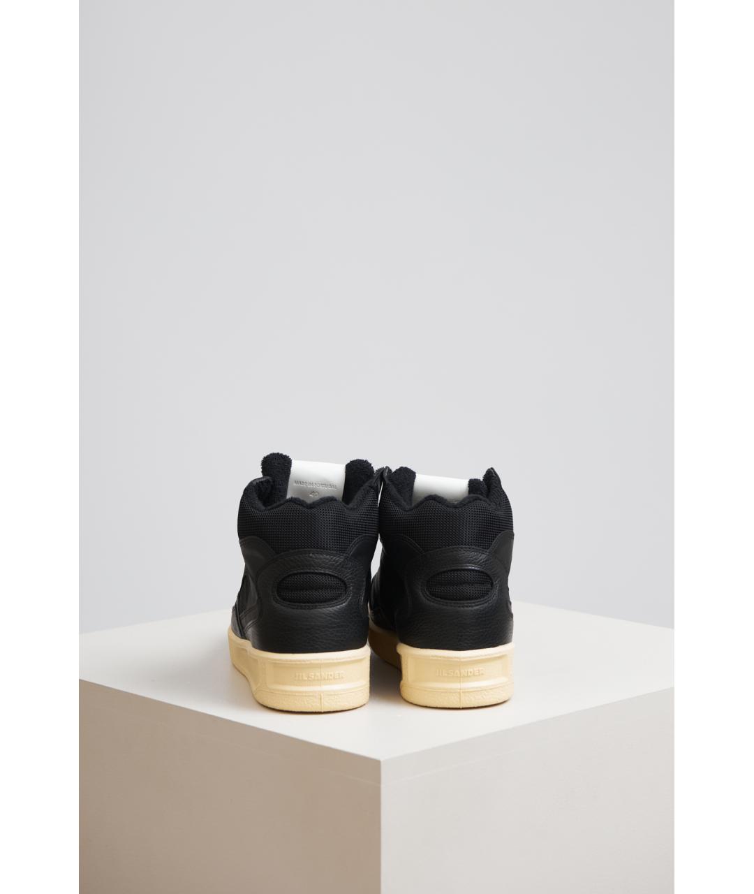 JIL SANDER Черные кожаные кеды, фото 3
