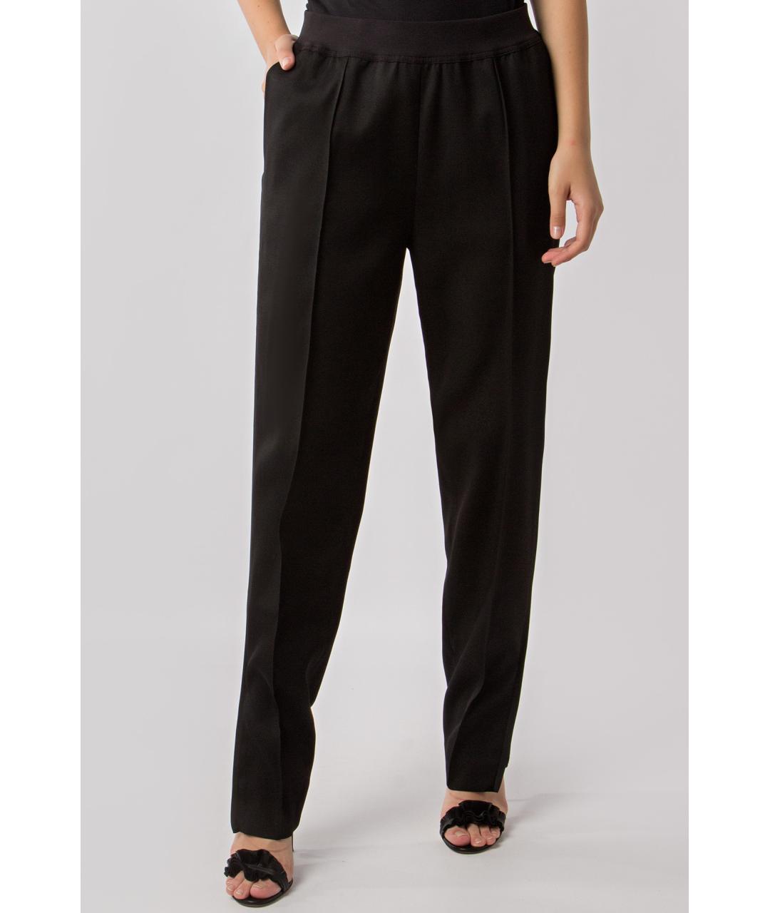 JIL SANDER Черные шерстяные прямые брюки, фото 2