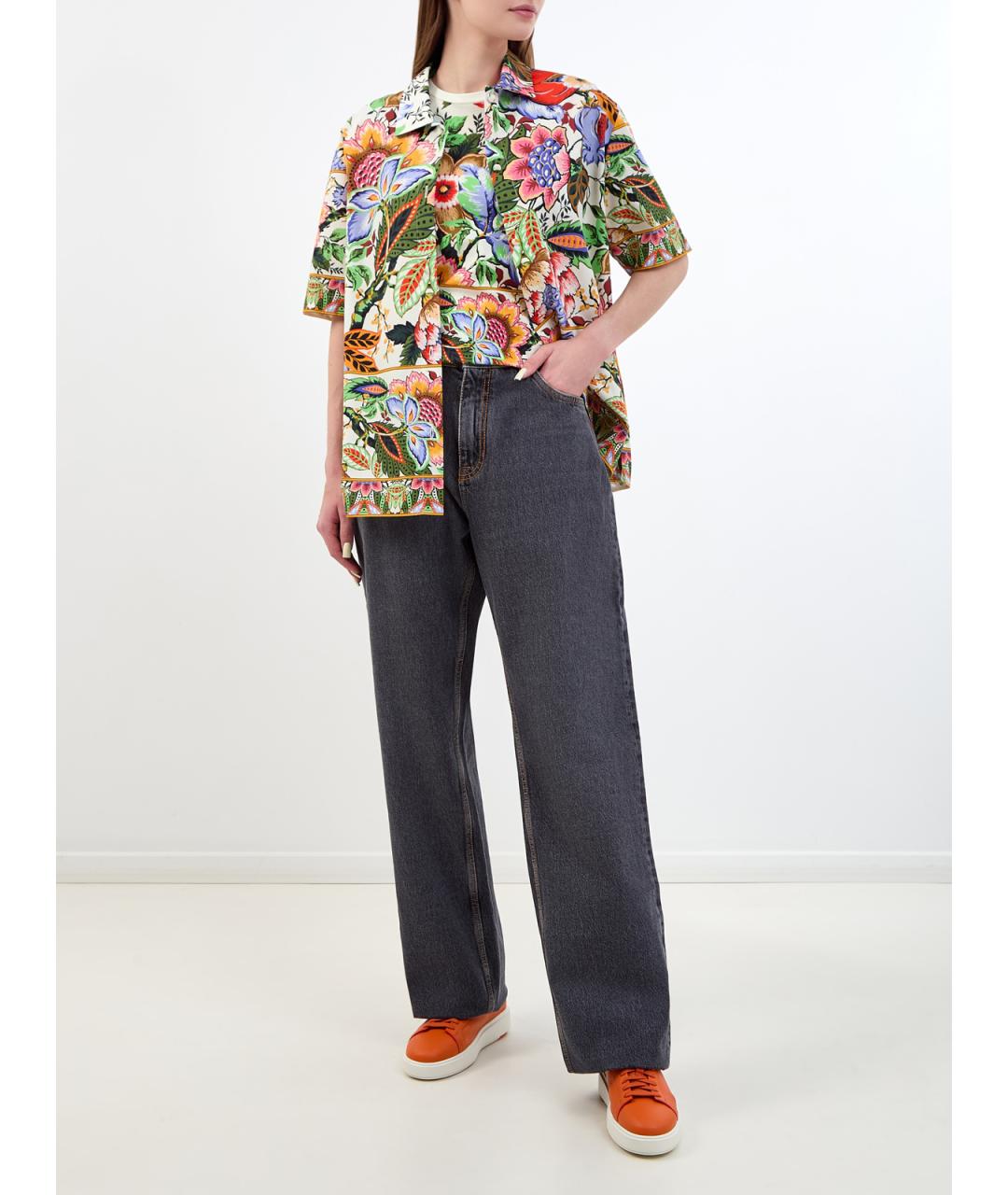 ETRO Серые хлопковые прямые джинсы, фото 2