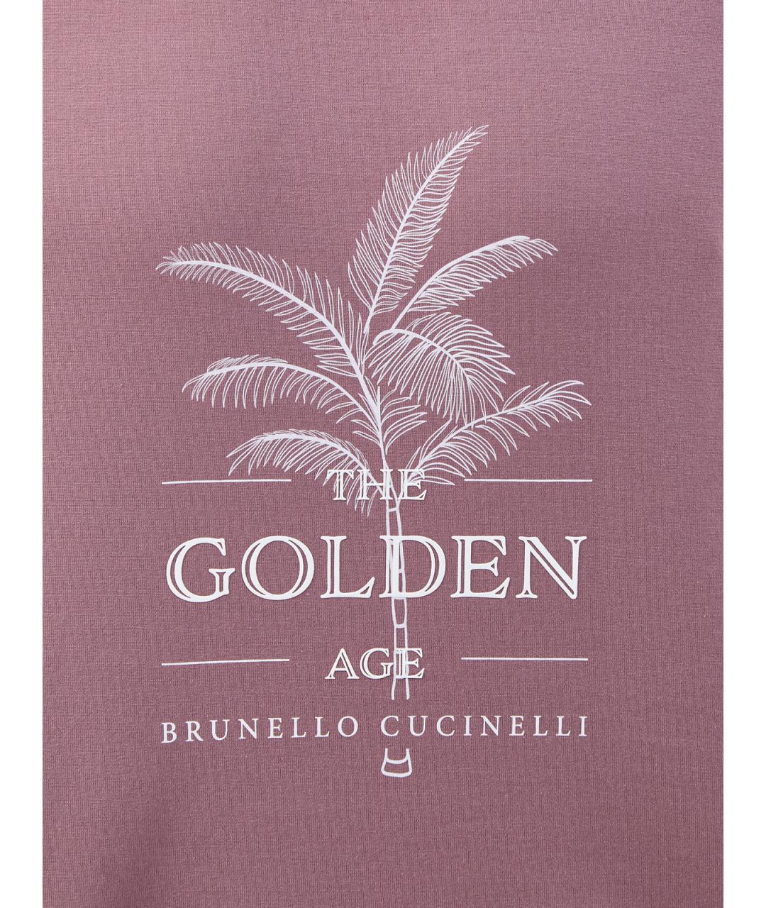 BRUNELLO CUCINELLI Розовая хлопковая футболка, фото 5