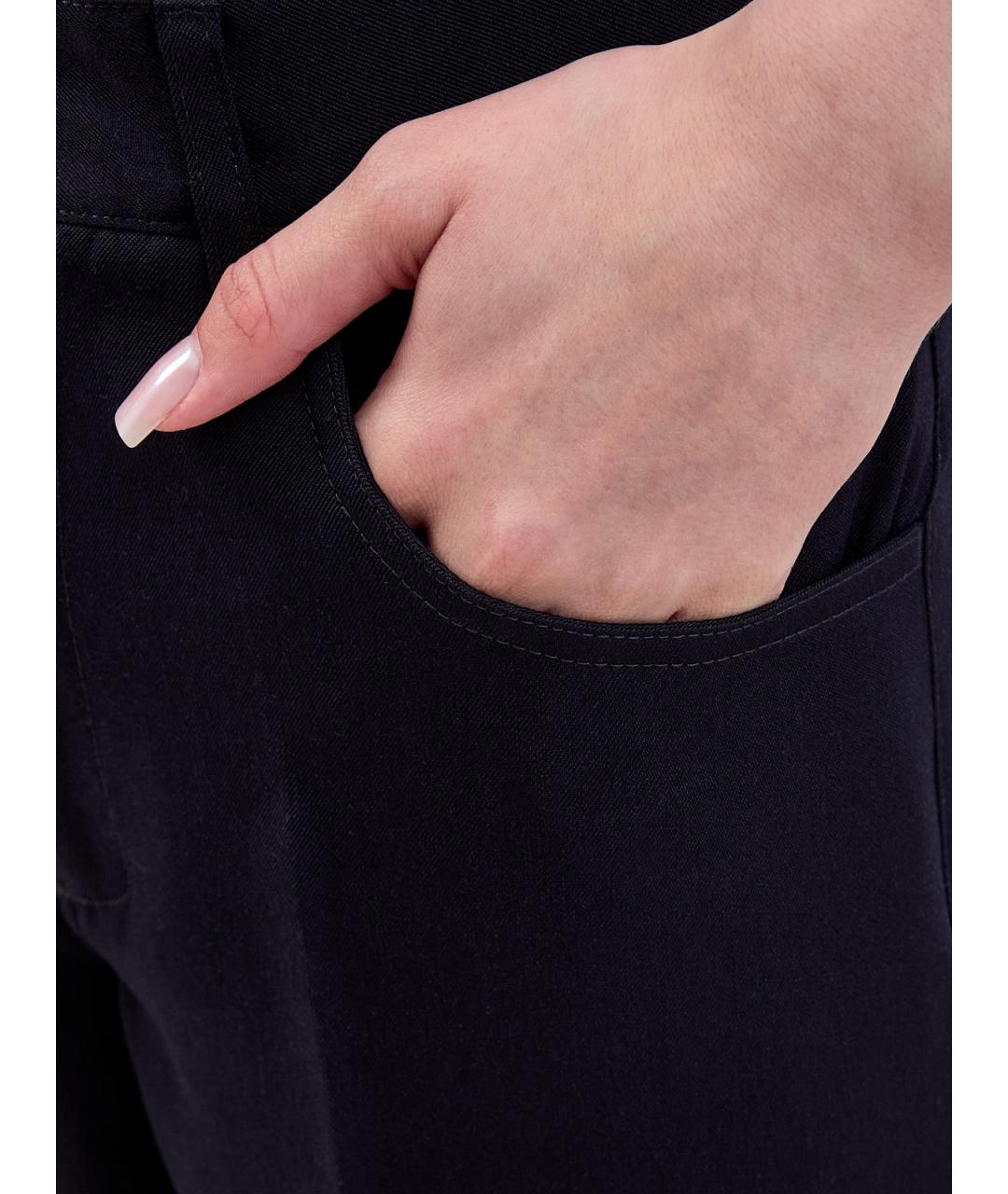 JIL SANDER Синие шерстяные прямые брюки, фото 5