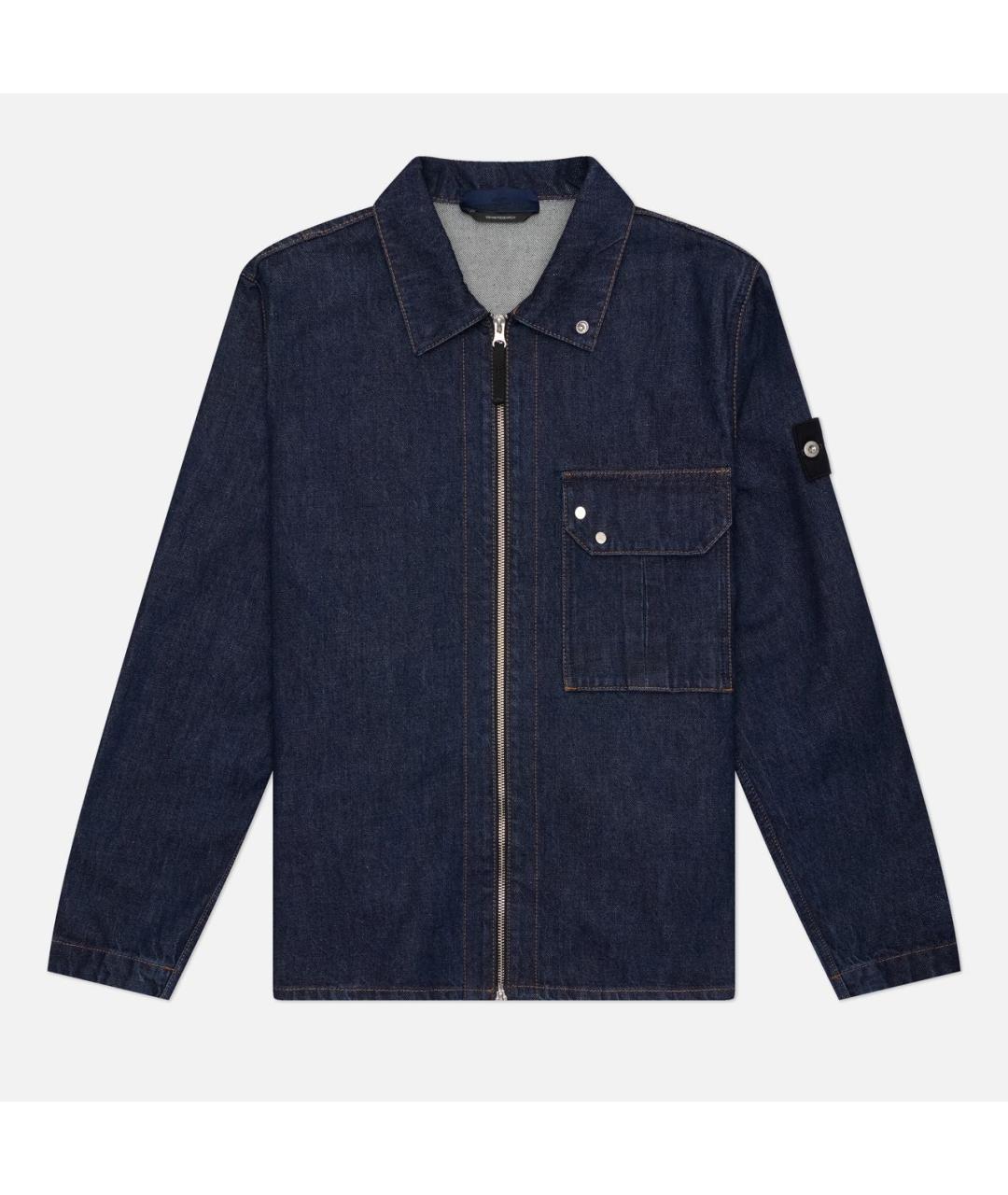STONE ISLAND Темно-синяя деним куртка, фото 9