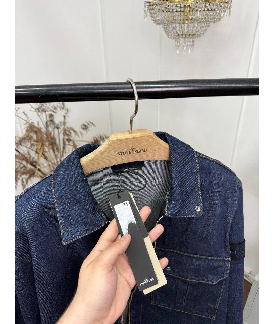 STONE ISLAND Темно-синяя деним куртка, фото 4