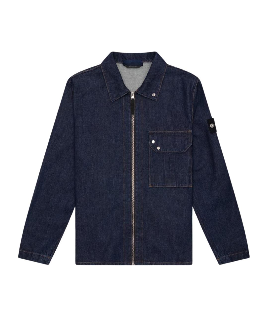STONE ISLAND Темно-синяя деним куртка, фото 1