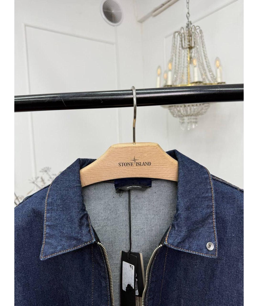 STONE ISLAND Темно-синяя деним куртка, фото 3