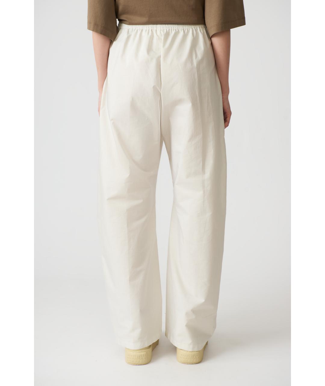 MM6 MAISON MARGIELA Бежевые хлопковые прямые брюки, фото 4