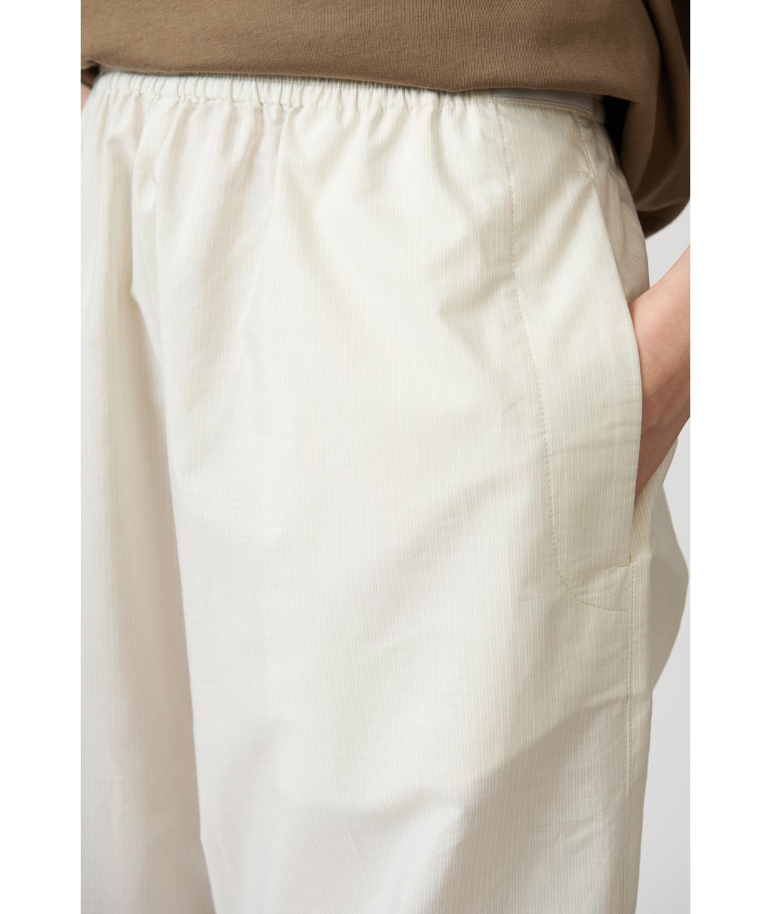 MM6 MAISON MARGIELA Бежевые хлопковые прямые брюки, фото 2