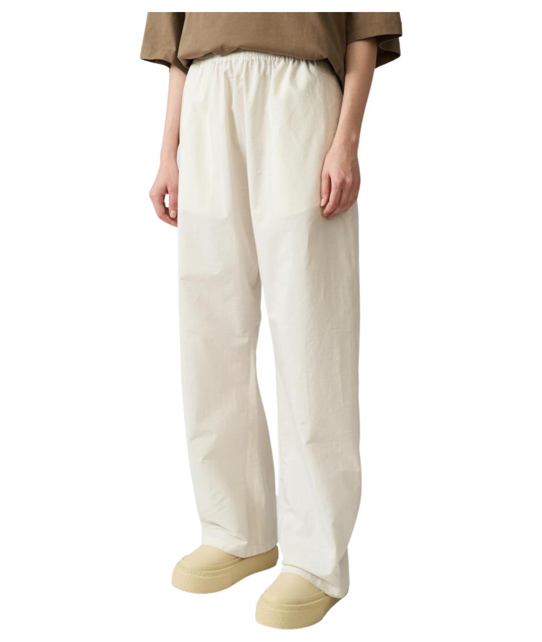 MM6 MAISON MARGIELA Бежевые хлопковые прямые брюки, фото 1
