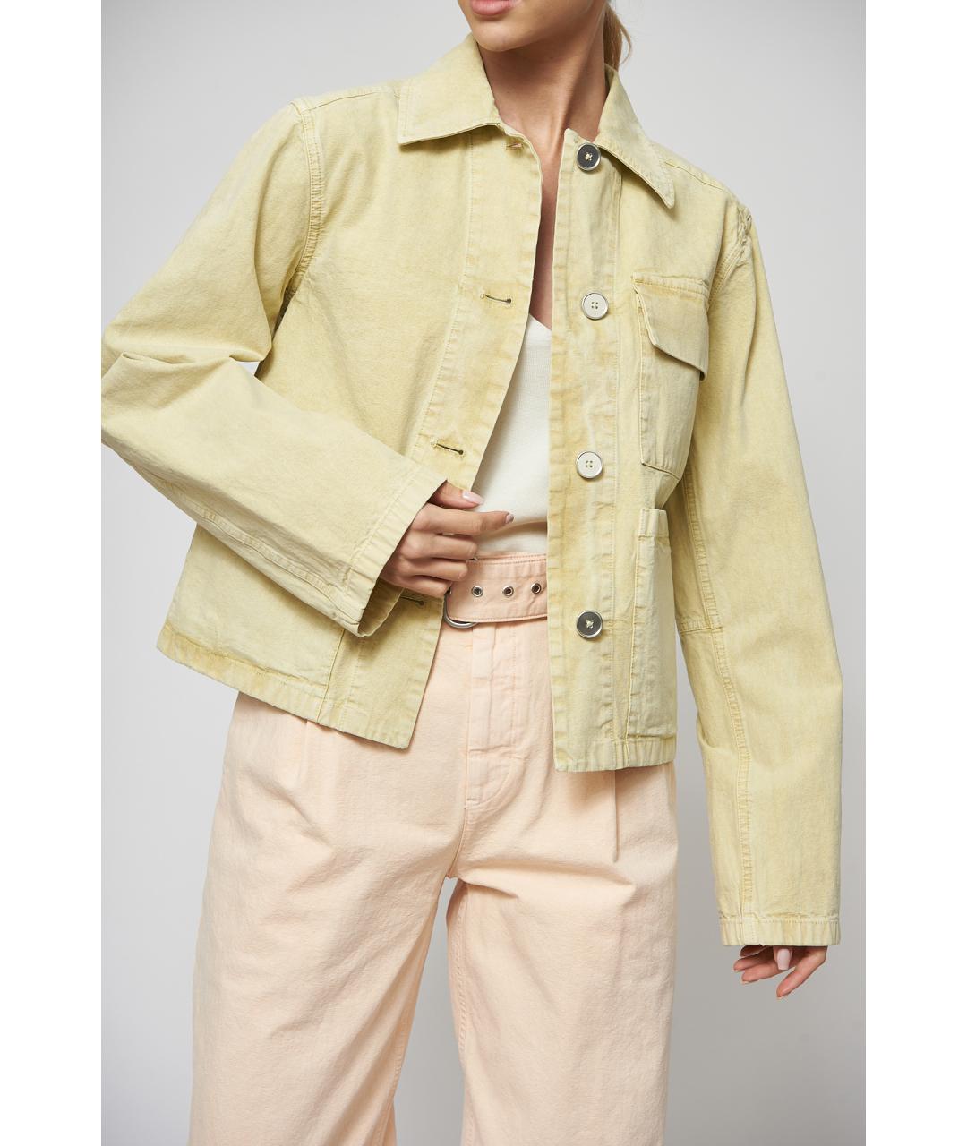 JIL SANDER Бежевая хлопковая куртка, фото 4