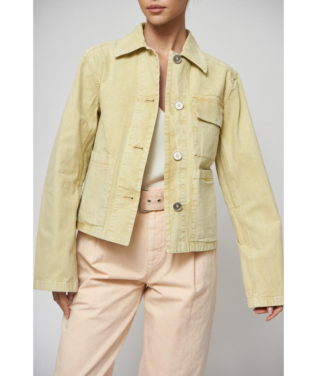 JIL SANDER Бежевая хлопковая куртка, фото 2