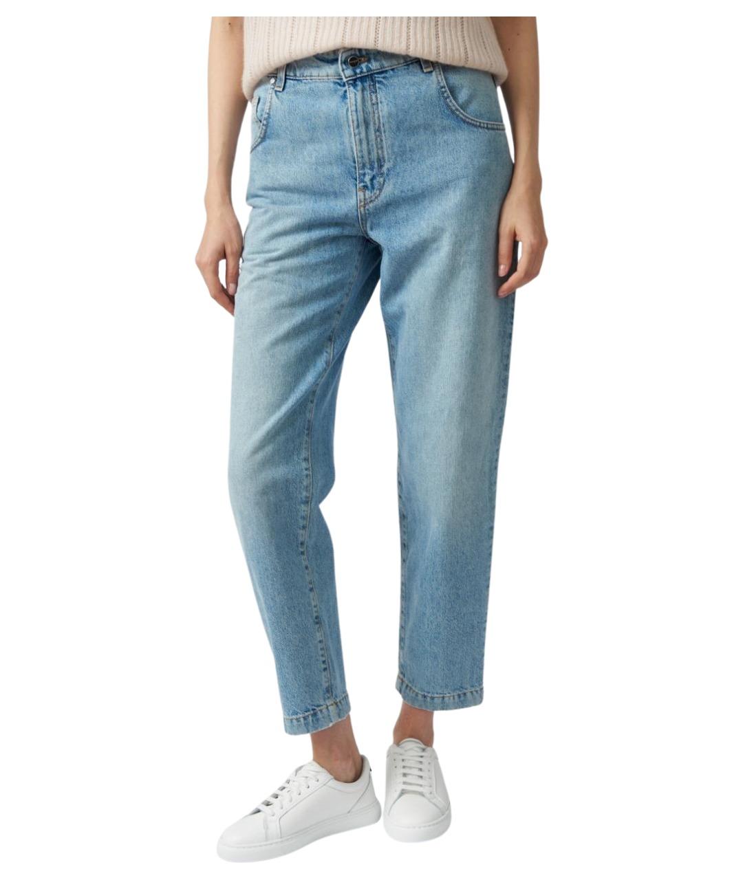 KITON Голубые хлопковые прямые джинсы, фото 1