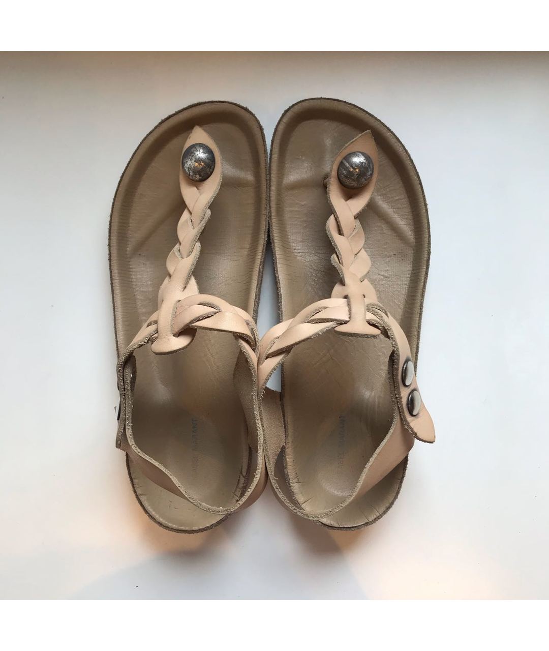 ISABEL MARANT Бежевые кожаные сандалии, фото 3